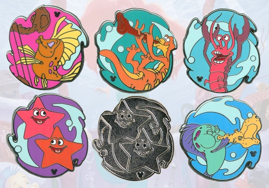 New Hidden Mickey Pin Series Coming to Disneyland Resort in 2012, Featuring Colorful Sea Creatures From The Little Mermaid ~ Ariel's Undersea Adventure Attraction
