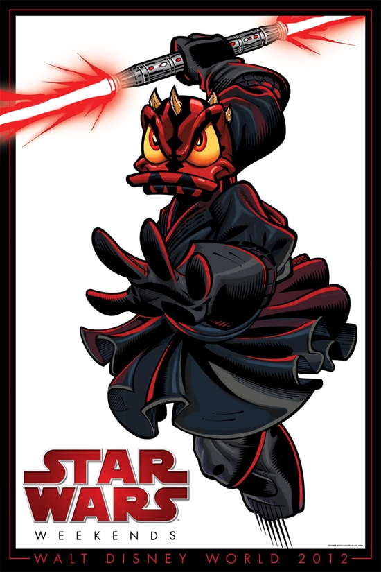  Star Wars Weekends 2012 Poster of Donald Duck Posing as Darth Maul