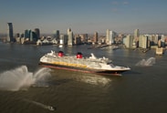 The Disney Fantasy Pulling into the Harbor in New York City