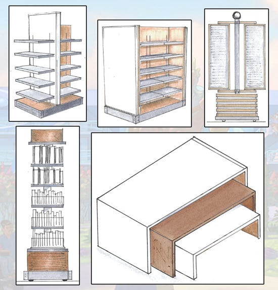 Recycled Materials Used to Create Fixtures at The Ink & Paint Shop at Disney's Art of Animation Resort at Walt Disney World Resort