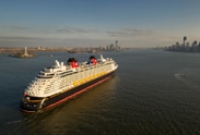 The Disney Fantasy Pulling into the Harbor in New York City