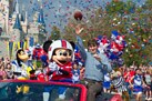 Super Bowl MVP from the New York Giants Eli Manning with Mickey Mouse at Walt Disney World Resort