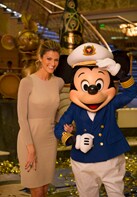 Erin Andrews with Mickey Mouse on the Disney Fantasy