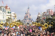 Guests Enter Disneyland Paris on the 20th Anniversary of the Park's Opening