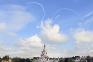The French Air Force Aerobatic Team Traces the Number 20 in the Sky in Honor of the 20th Anniversary of the Opening of Disneyland Resort Paris