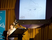 Disney Artist Don Shane Shows Off Finished Drawing at The Magic of Disney Animation at Disney's Hollywood Studios