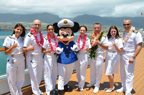 The Disney Wonder Captain and His Team in Maui