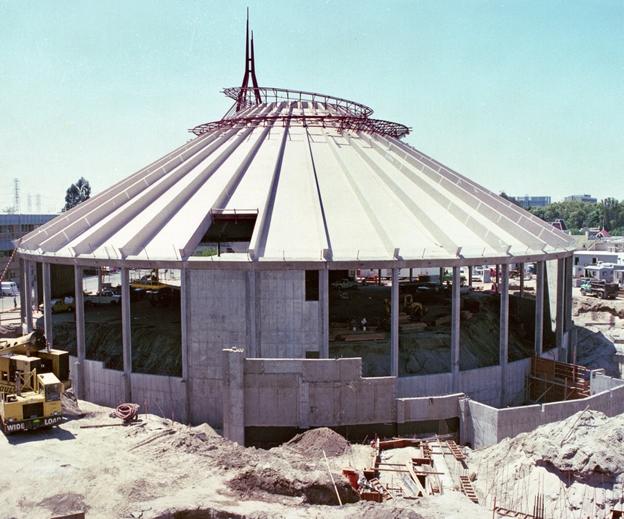 Construction on Space Mountain at Disneyland Park in 1976