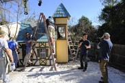 The Crew of ‘My Yard Goes Disney’ Constructs a Miniature Village in the Morales Family's Backyard