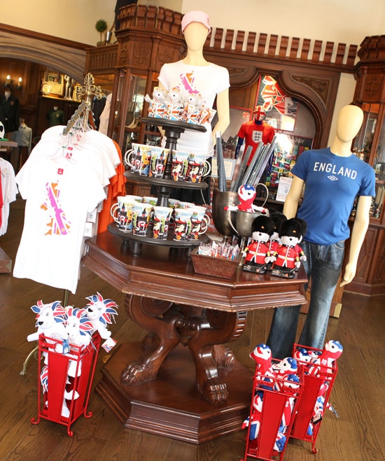 Commemorative Olympic Merchandise at the United Kingdom Pavilion in Epcot