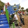 Based on designs from local children, the playground includes slides, climbing equipment and even a ship’s bow and stern in a nautical nod to Disney Cruise Line.