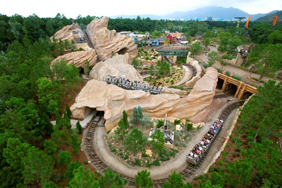 Grizzly Mountain Runaway Mine, the centerpiece of Grizzly Gulch at Hong Kong Disneyland Resort