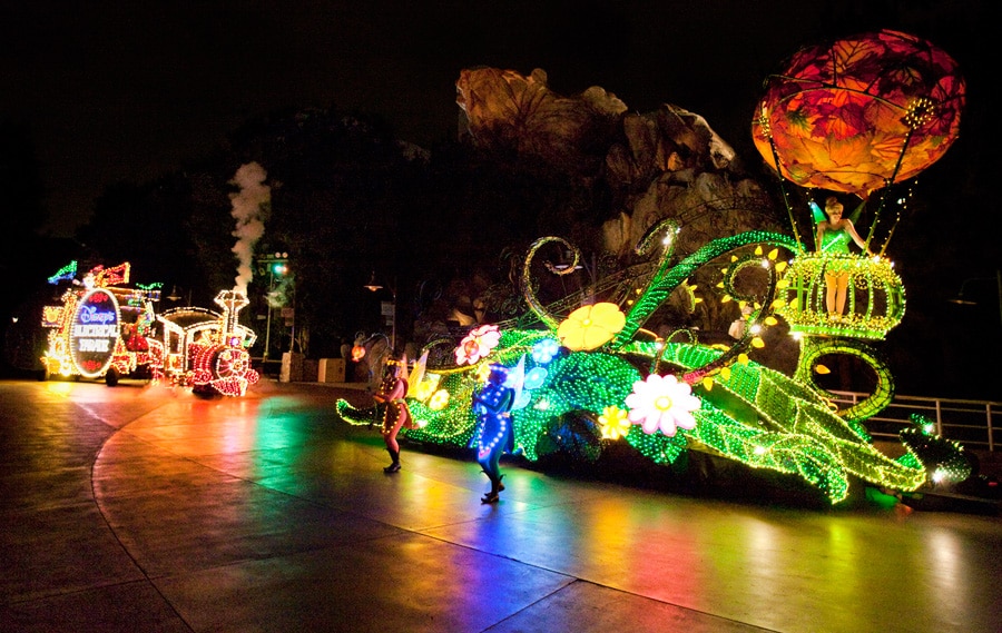 An After-Dark View of Magic Kingdom Park's Main Street Electrical Parade