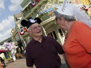 World War II Veteran and Purple Heart Recipient Louis Lessure and His Wife Sally Visit Magic Kingdom Park