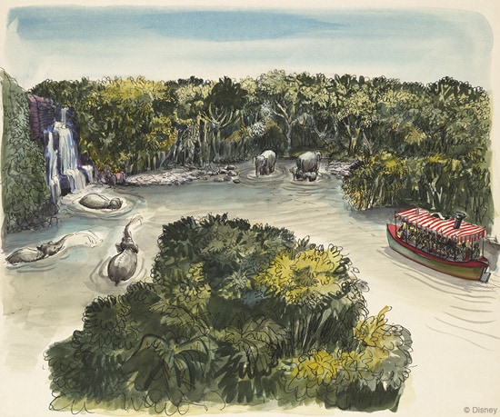 Artwork for the Jungle Cruise by Disney Legend Marc Davis