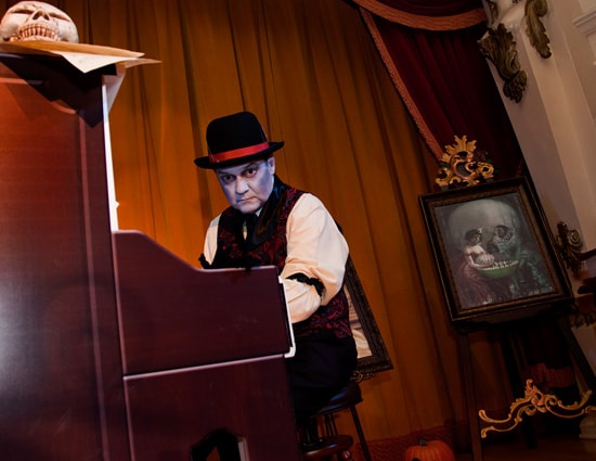 Mr. Key Daver Performing in the Golden Horseshoe During Mickey's Halloween Party in Disneyland Park