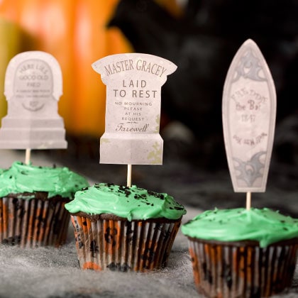 Make Your Own Haunted Mansion Cupcake Tombstones