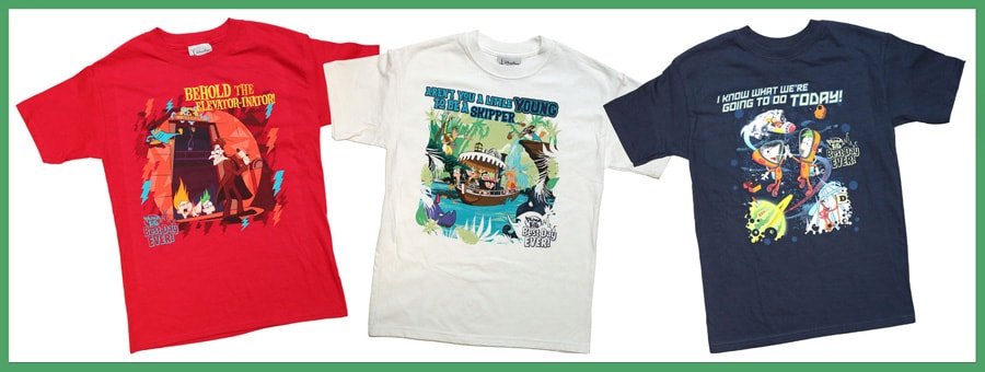 New Shirts Have Phineas & Ferb Enjoying the Best Day Ever at Disney ...