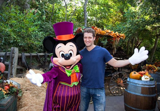 Matthew Morrison Celebrates His Birthday and Halloween with Mickey Mouse at Disneyland Park