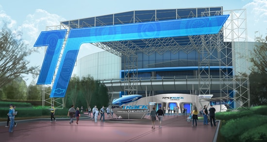 Artist Rendering of the Test Track's New Exterior at Epcot