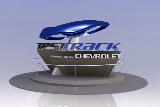 Artist Rendering of the Test Track's Sleek Automotive-Inspired Marquee at Epcot