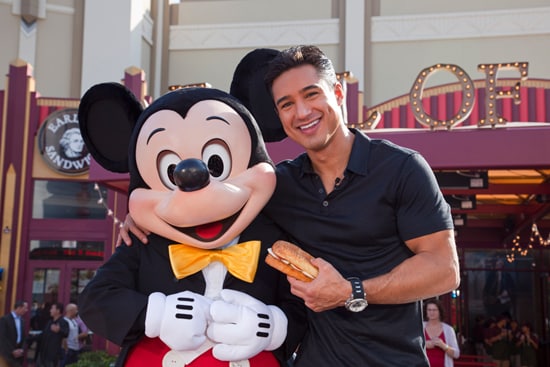 Mario Lopez and Mickey Mouse Celebrate the Opening of the First Earl of Sandwich Restaurant in California, Located in the Downtown District at the Disneyland Resort