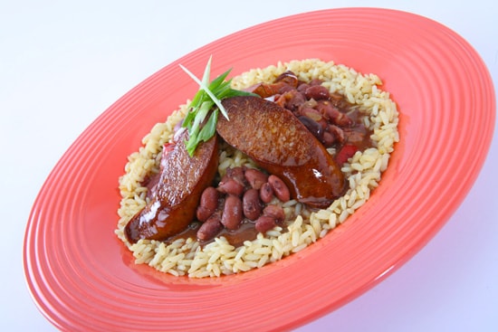 Red Beans and Rice With Andouille Sausage at French Market Restaurant in Disneyland Park