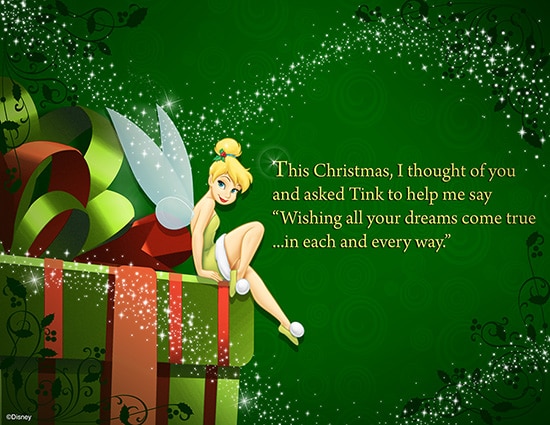 Tinkerbell Helps You Send Happy Thoughts to Someone Special With a Disney Christmas Card