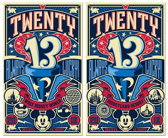 New Posters from Disney Design Group Highlight the Luckier Side of 2013