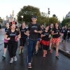 Jeff Galloway leading the run-walk-run group through Disneyland.