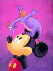 Disney Design Group Senior Character Artist Monty Maldovan Artwork Featuring Mickey and His Pal Figment