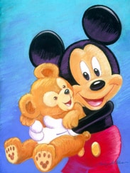 Disney Design Group Senior Character Artist Monty Maldovan Artwork Featuring Mickey and His Pal Duffy the Disney Bear