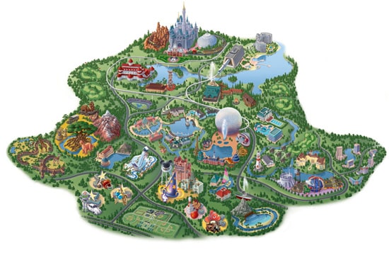 Map of Walt Disney World Resort as It's Been Developed Today