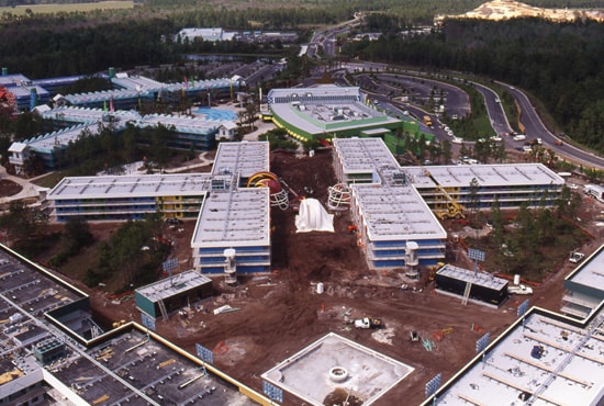 The Touchdown! Section of Disney’s All-Star Sports Resort Under Construction in March 1994