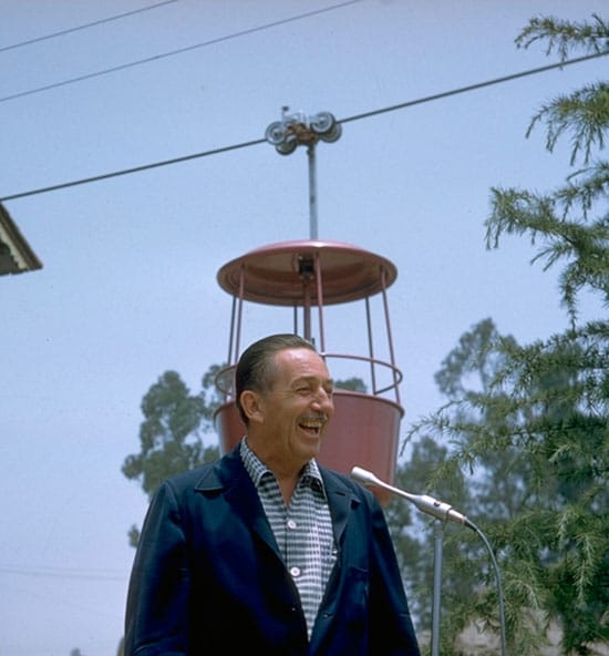 1956 Photo: Walt Disney at Opening of Skyway to Fantasyland at Disneyland Park