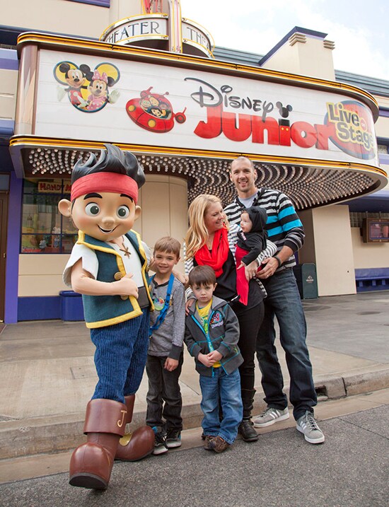 Melissa Joan Hart and Family Meet Jake at Disney California Adventure Park