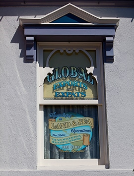Windows on Main Street, U.S.A., at Disneyland Park: Jim Cora