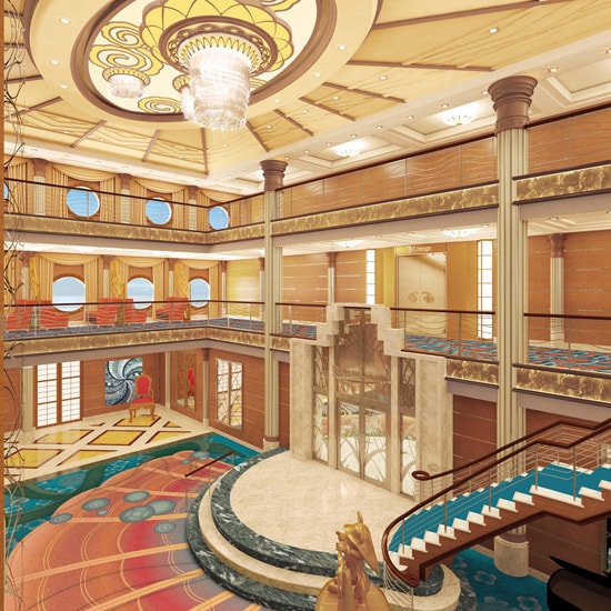 Redesigned Grand Atrium Lobby on the Disney Magic