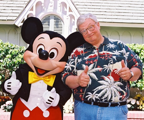 Roger Ebert and Mickey Mouse Inside Tour Gardens Next to Disneyland City Hall in the Summer of 1997