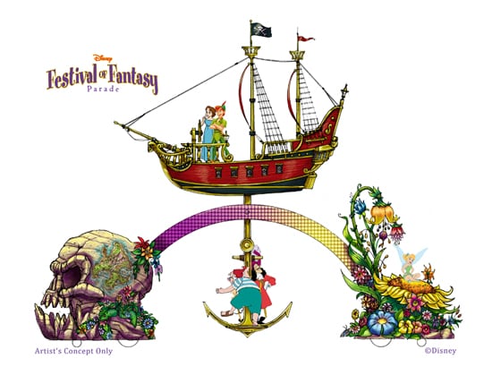 'Peter Pan'-Themed Float for the Disney Festival of Fantasy Parade Coming to Magic Kingdom Park in 2014