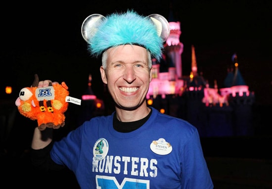 Steven Miller and the Scare Pig in Front of Sleeping Beauty Castle