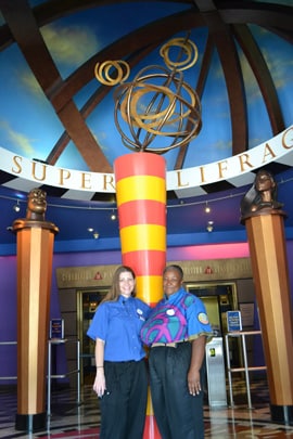 Cast Members Jessica and Jackie in the Lobby of DisneyQuest at Downtown Disney