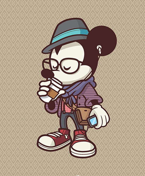 Hipster Mickey at WonderGround Gallery in the Downtown Disney District at Disneyland Resort