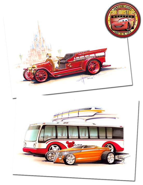 Chip Foose Returns to D-Street with New Artwork for Downtown Disney Car Masters Weekend on June 15-16, Including the Image of the Fire Engine in Front of Cinderella Castle