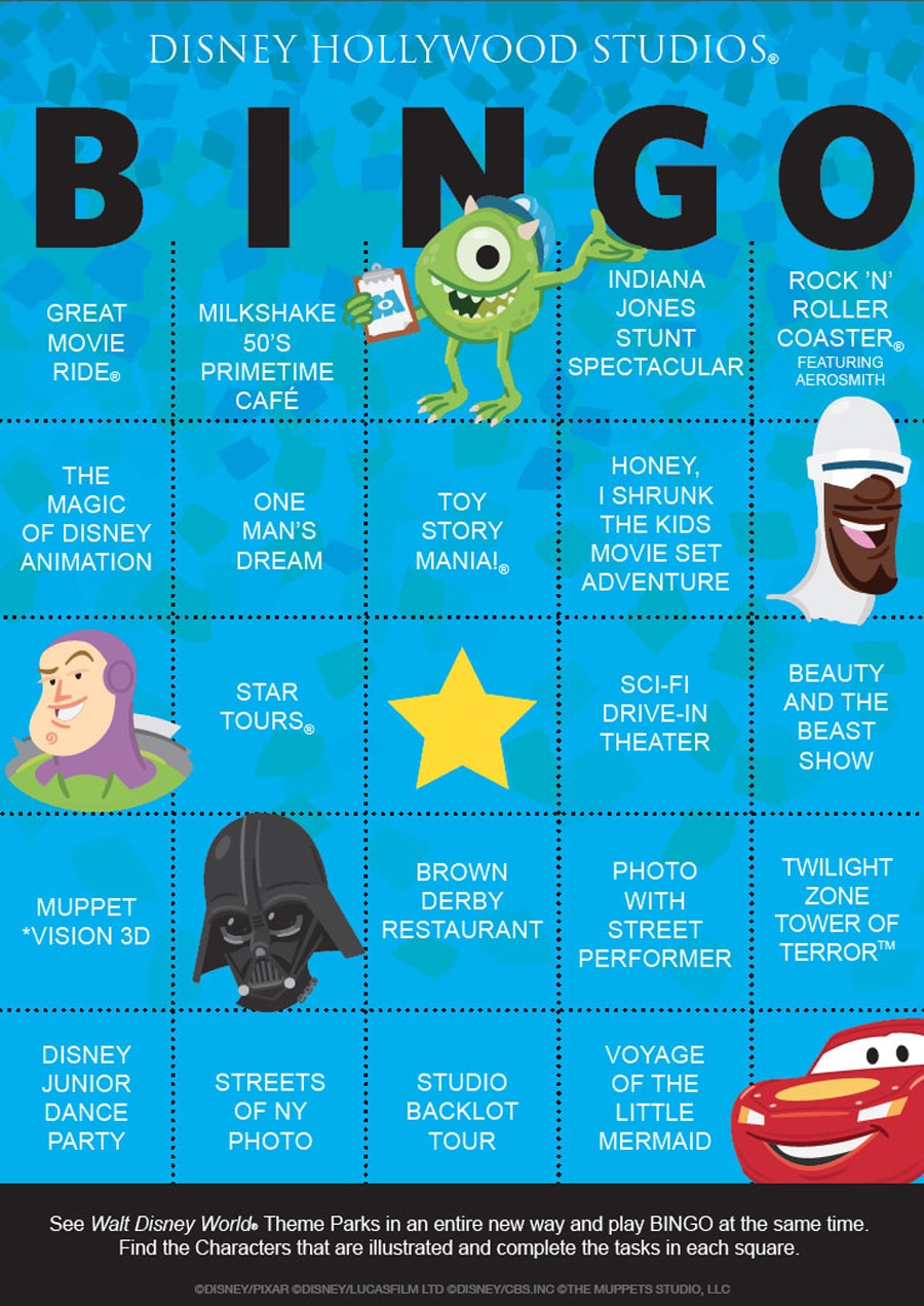 Disney-Pixar Bingo Card