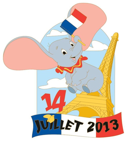 Limited Edition 600 Pin Featuring Dumbo in Celebration of Bastille Day at Disneyland Paris
