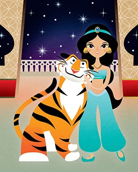September Merchandise Events at the Disneyland Resort, Featuring 'Jasmine and Rajah' by Michelle Romo