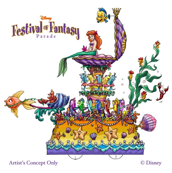 Ariel's 'Disney Festival of Fantasy Parade' Float