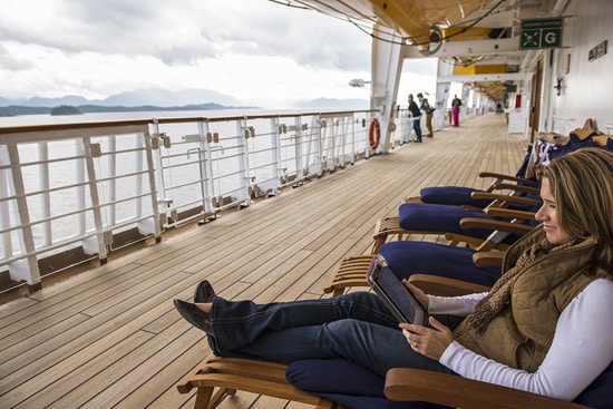 Relaxing on Deck 4 on a Disney Cruise to Alaska