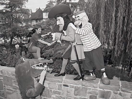 Captain Hook and Smee Battle Peter Pan at Magic Kingdom Park in 1981